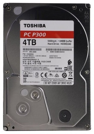 Жесткий диск 4Tb Toshiba P300 <HDWD240UZSVA> SATA 6Gbit/s, 5400 rpm, 128Mb /3.5